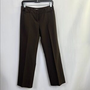 Brown Pinstripe Dress Pants George Mid Rise Straight Leg Trouser